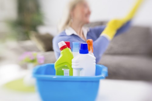 Professional house cleaning in a Belgravia apartment kitchen