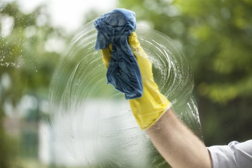 Local commercial cleaners working in a Belgravia office suite